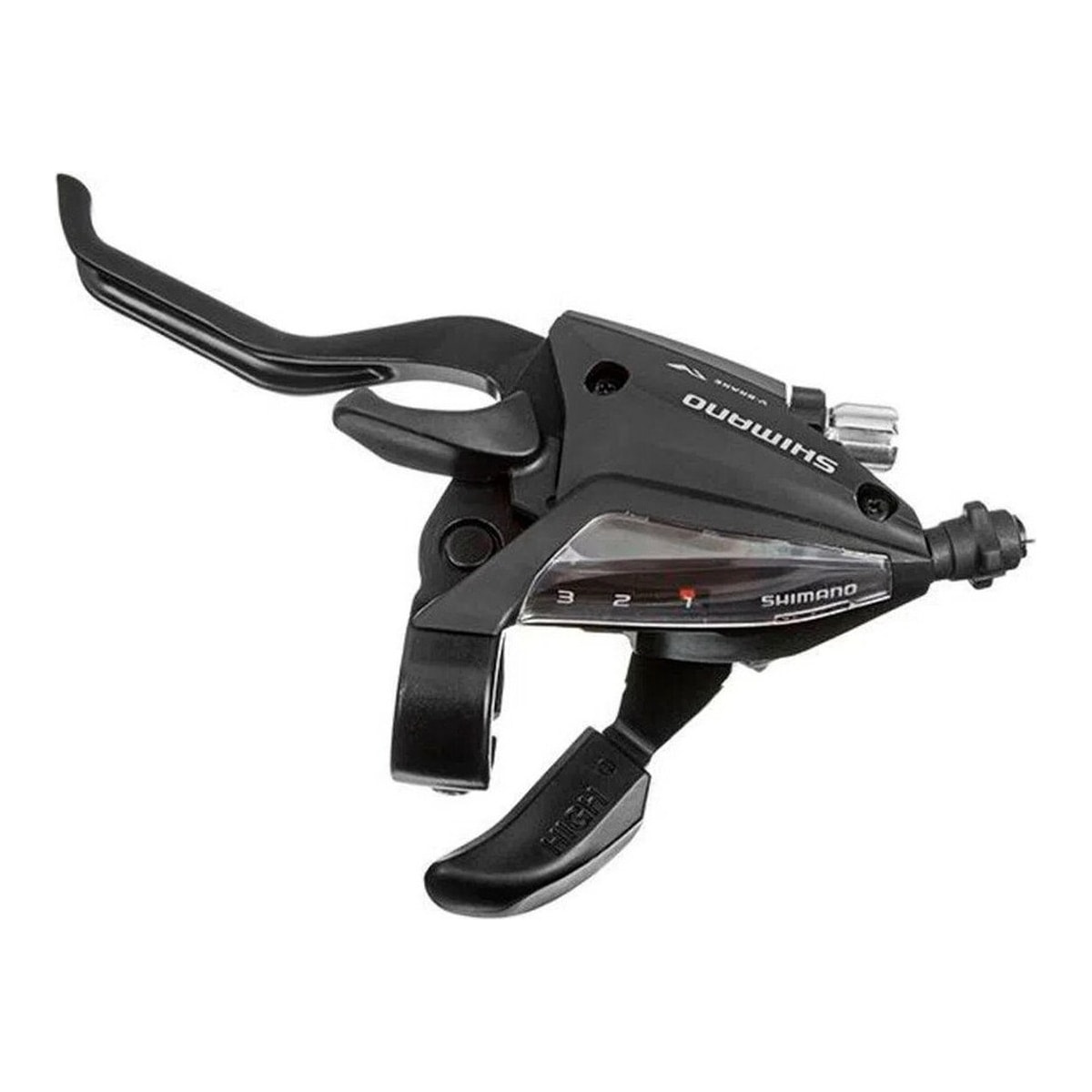 ALAVANCA DE CAMBIO SHIMANO ST-EF 500 EZ FIRE P/V BRAKE ESQ 3V PTO COR:UNICA;TAMANHO:U