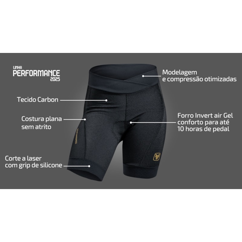 BERMUDA CICLISMO FREE FORCE PERFORMACE 2025 FEMININA