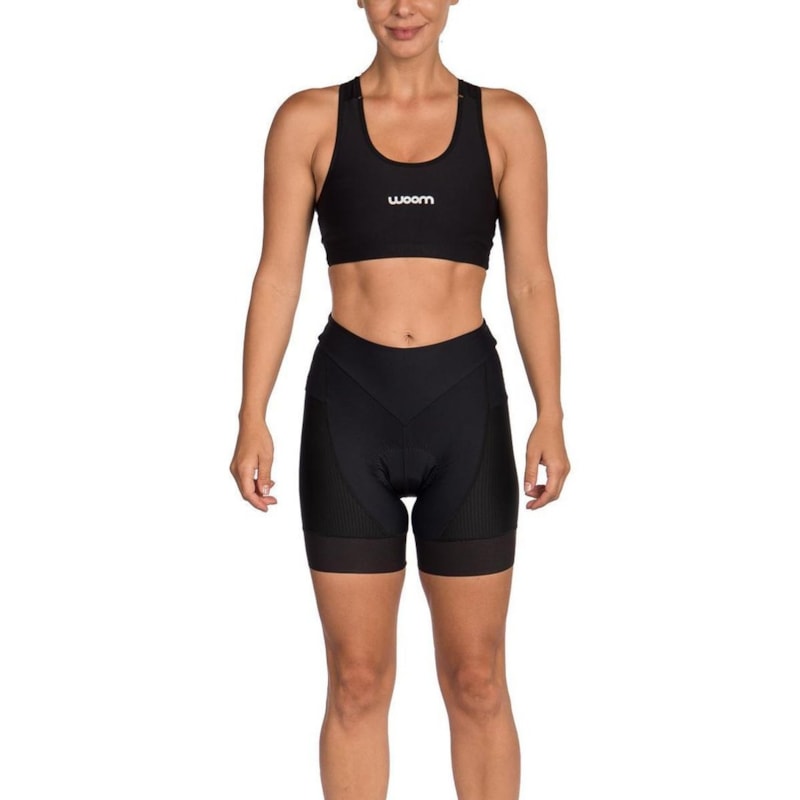 BERMUDA CICLISMO WOOM SUPREME FEMININA 2022 COR:PRETO;TAMANHO:P