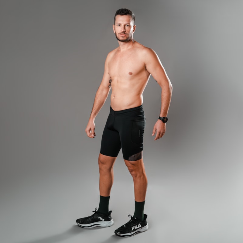 BERMUDA RUNNING WOOM CHICAGO SERIES MASCULINO PRETO