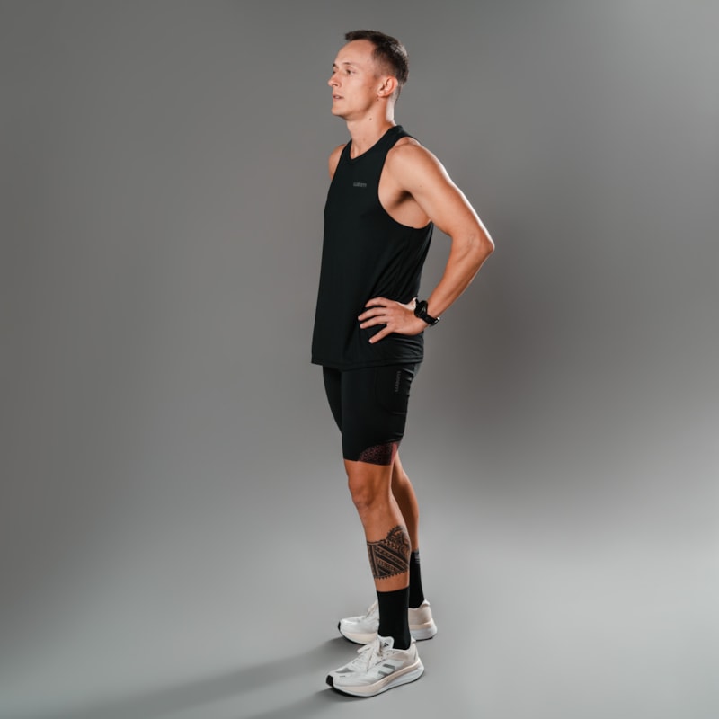 BERMUDA RUNNING WOOM LONDON SERIES MASCULINO PRETO/VERMELHO
