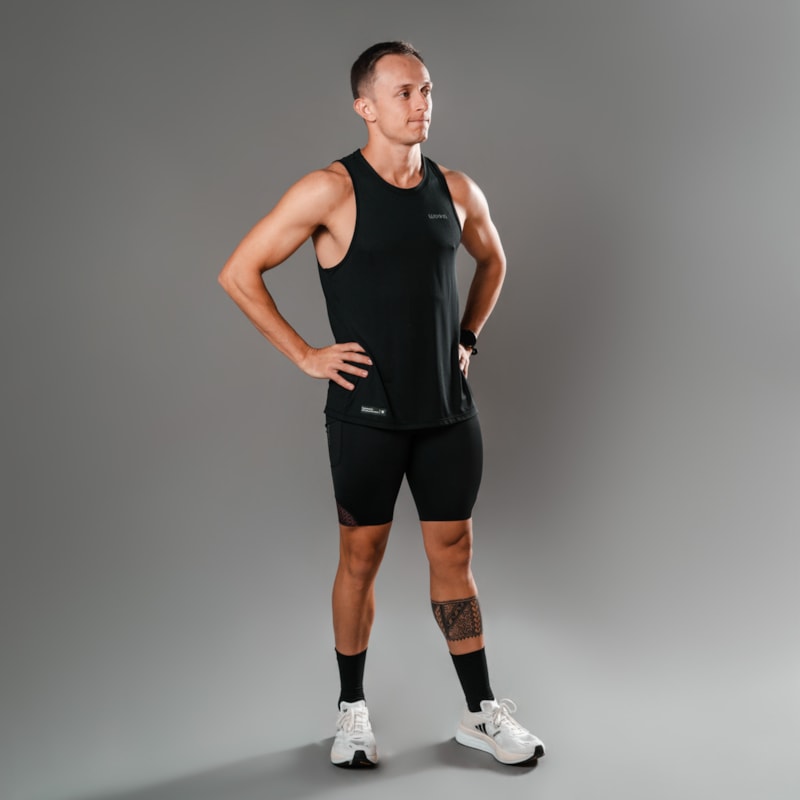 BERMUDA RUNNING WOOM LONDON SERIES MASCULINO PRETO/VERMELHO