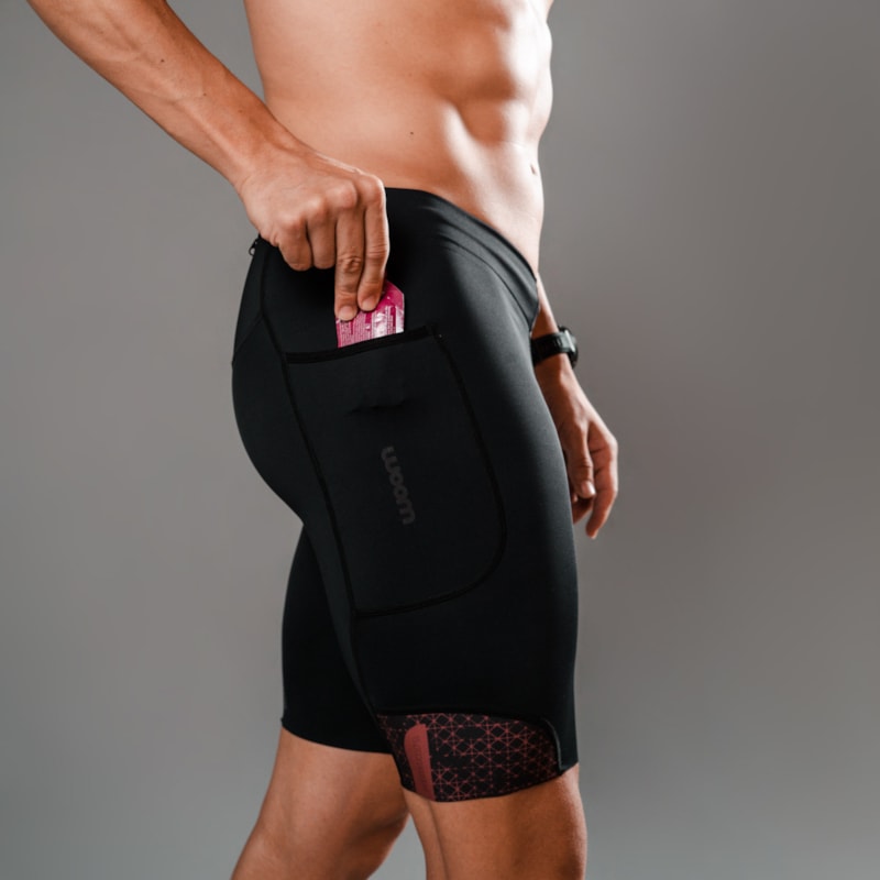 BERMUDA RUNNING WOOM LONDON SERIES MASCULINO PRETO/VERMELHO