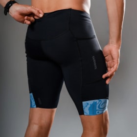 BERMUDA RUNNING WOOM TOKYO SERIES MASCULINA PRETO/AZUL