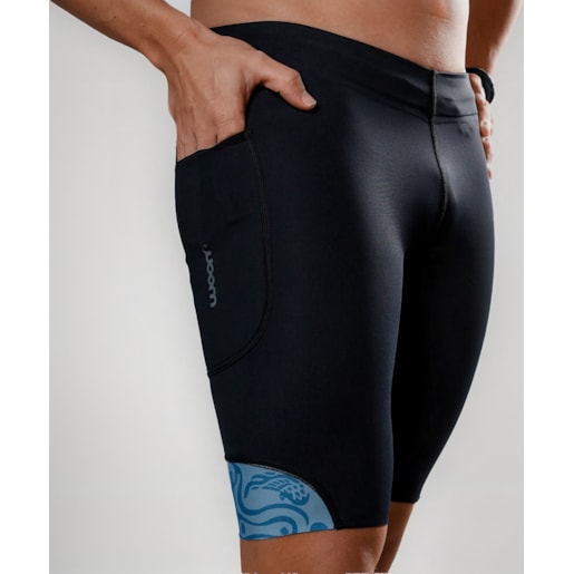 BERMUDA RUNNING WOOM TOKYO SERIES MASCULINA PRETO/AZUL