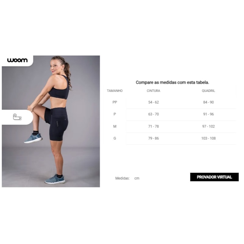 BERMUDA WOOM RUNNING CARBON STORM BLACK FEMININO 2023