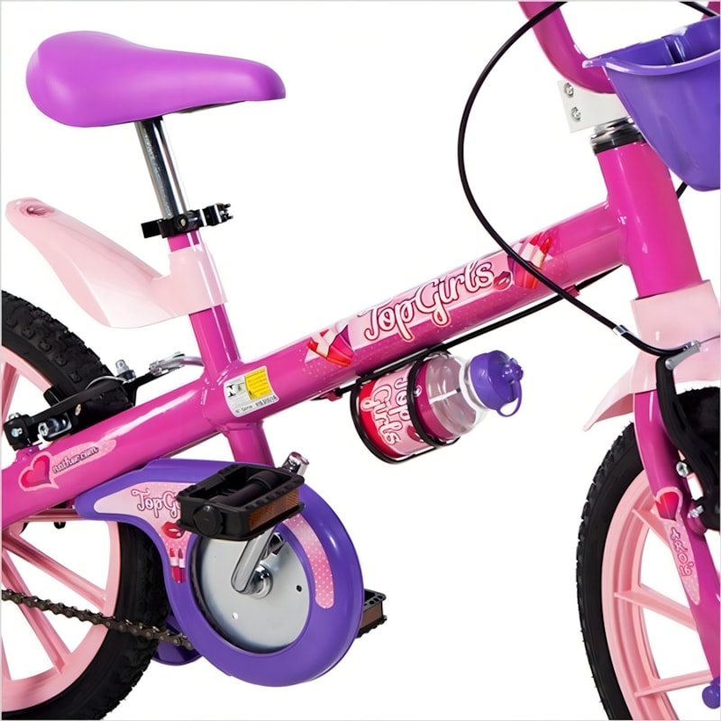 BICICLETA INFANTIL NATHOR TOP GIRLS ROSA ARO 16