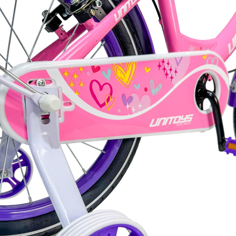BICICLETA INFANTIL UNITOYS LOVE ROSA ARO 16