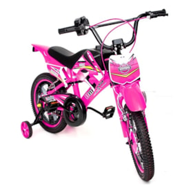 BICICLETA INFANTIL UNITOYS MOTO CROSS ROSA ARO 16