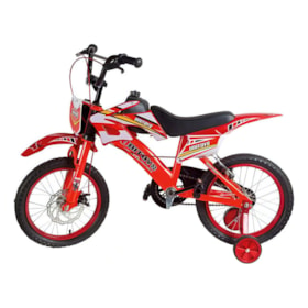 BICICLETA INFANTIL UNITOYS MOTO CROSS VERMELHA ARO 16