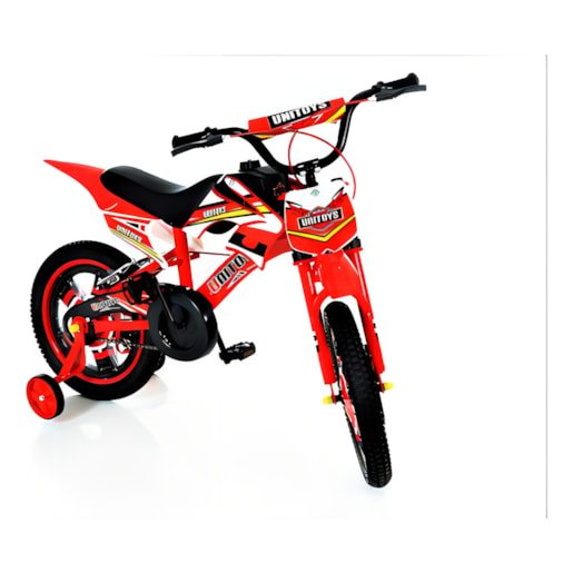 BICICLETA INFANTIL UNITOYS MOTO CROSS VERMELHA ARO 16