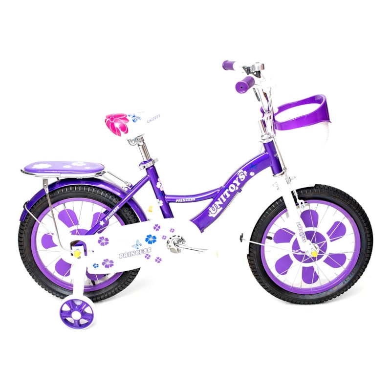 BICICLETA INFANTIL UNITOYS PRINCESS ROXA ARO 16