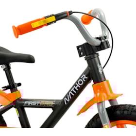 BICICLETA NATHOR ARO 14 FIRST PRO PRETO/LARANJA