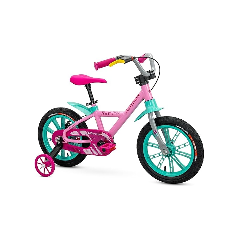 BICICLETA NATHOR  ARO14 FIRST PRO ROSA/VERDE