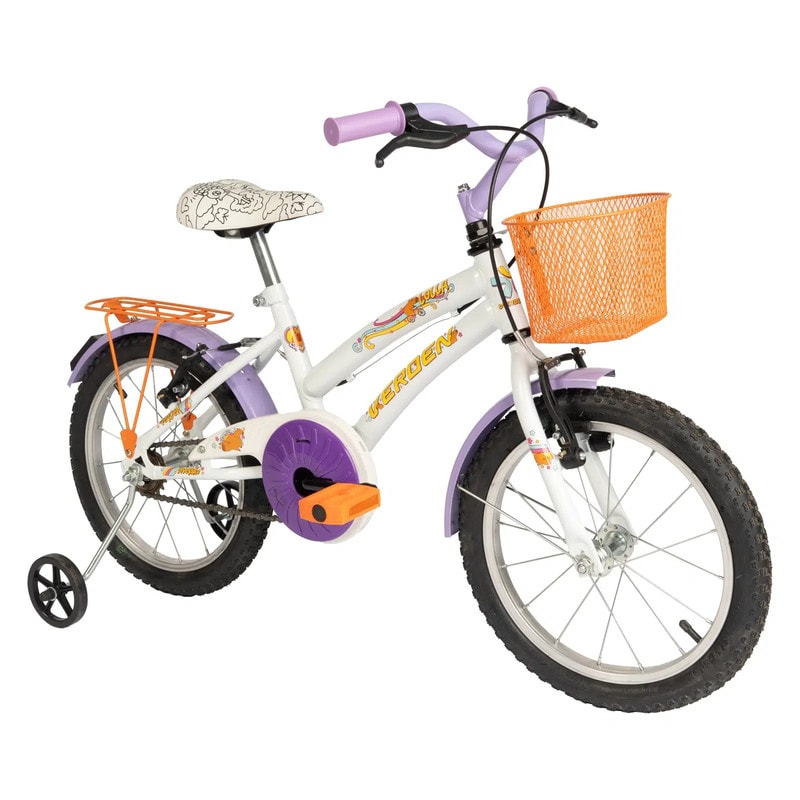 BICICLETA VERDEN LOLLA BR - ARO 16 LARANJA/LILAS