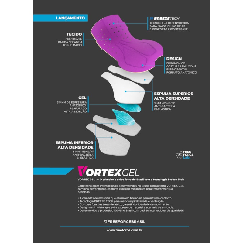 BRETELLE CICLISMO FREE FORCE ENDURANCE CARGO CAPER MASCULINO