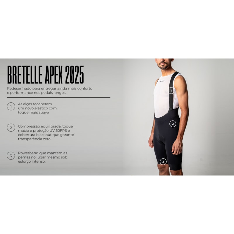 BRETELLE CICLISMO NOMAD RACING APEX 2025 MASCULINO