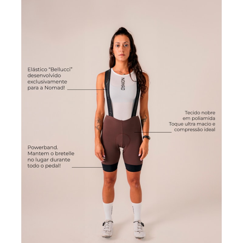 BRETELLE CICLISMO NOMAD RACING APEX FEMININO