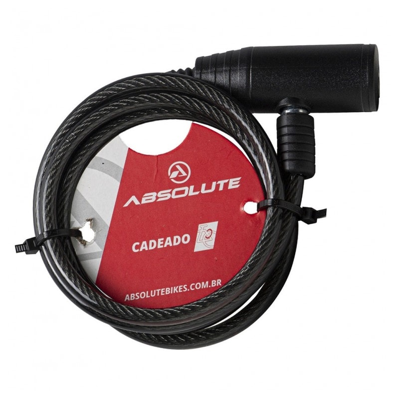 CADEADO ABSOLUTE 1.0 M X 6MM ESPIRAL COM CHAVE
