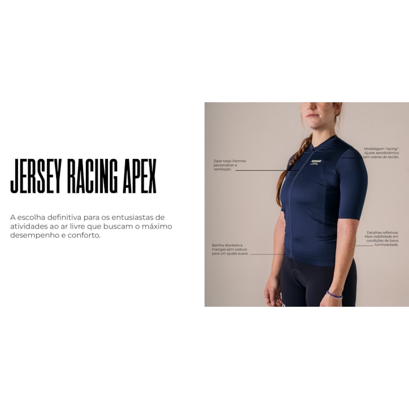 CAMISA CICLISMO NOMAD RACING APEX FEMININO