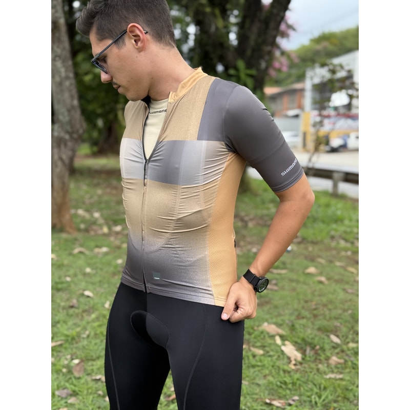 CAMISA CICLISMO SHIMANO BREAKAWAY DOURADO MASCULINO