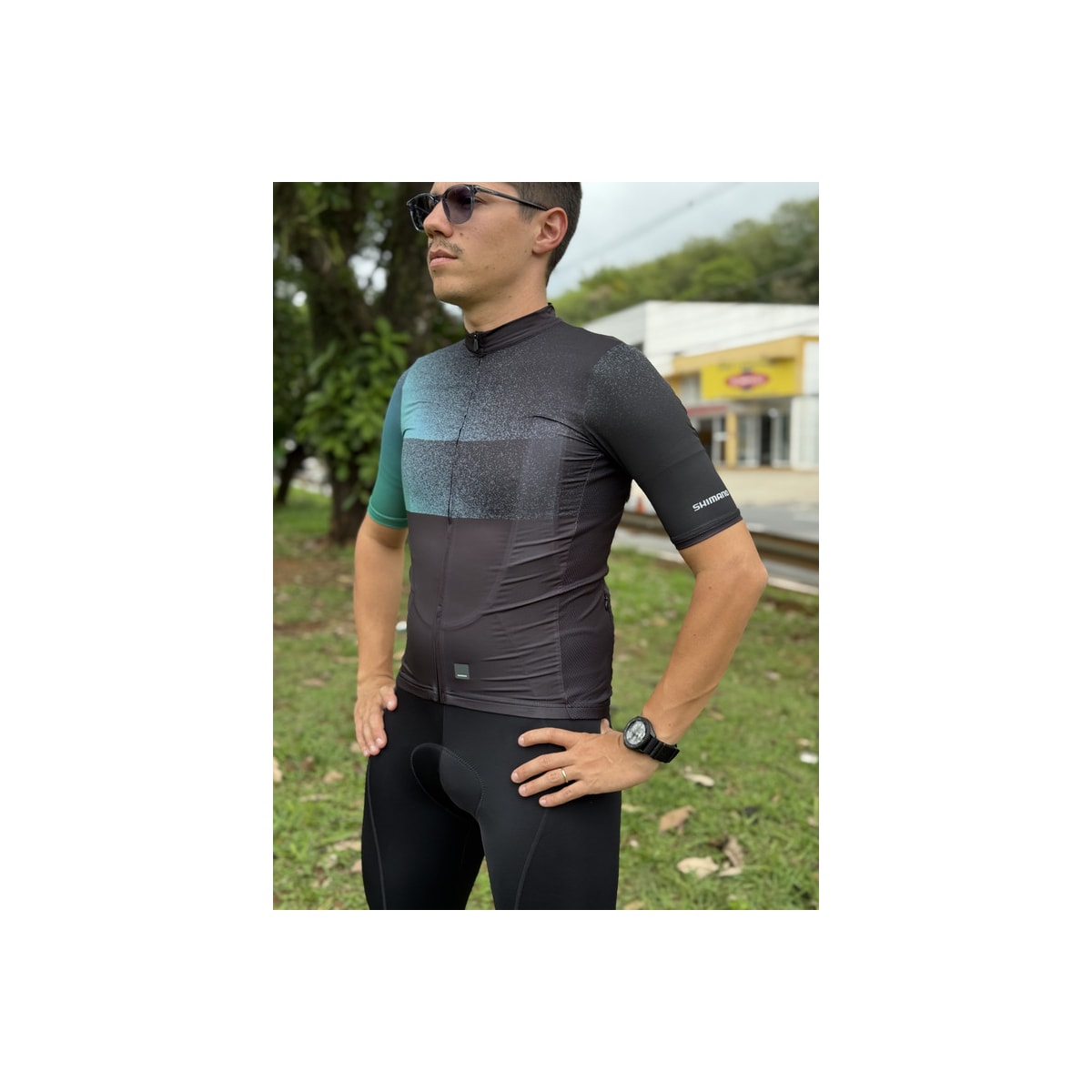 CAMISA CICLISMO SHIMANO BREAKAWAY VERDE MASCULINO