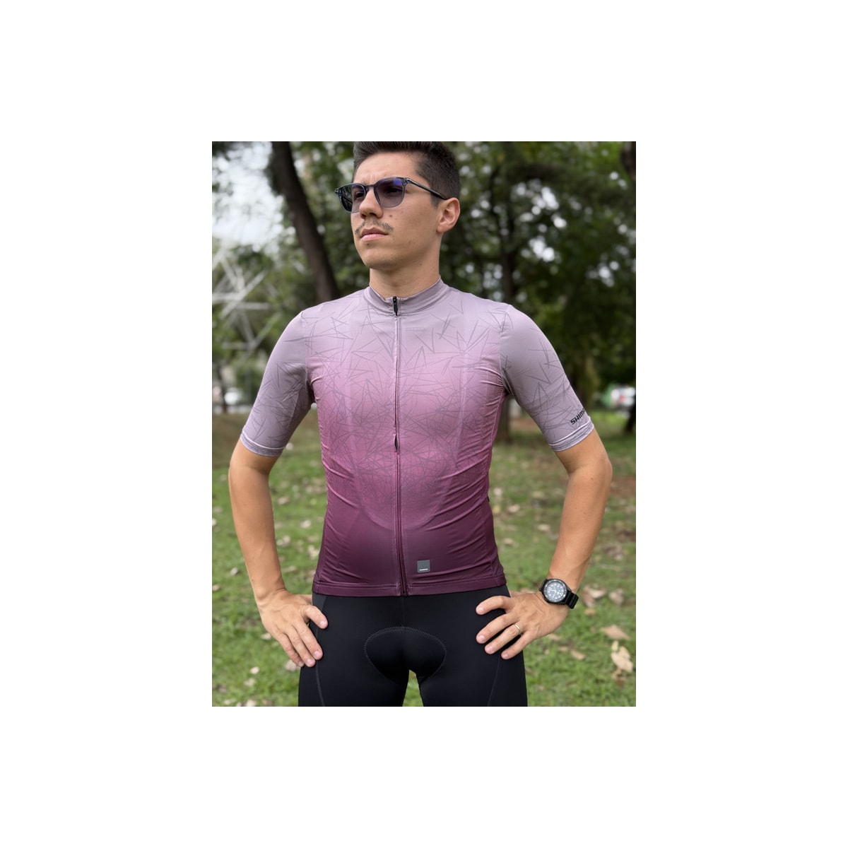 CAMISA CICLISMO SHIMANO BREAKAWAY VINHO MASCULINO