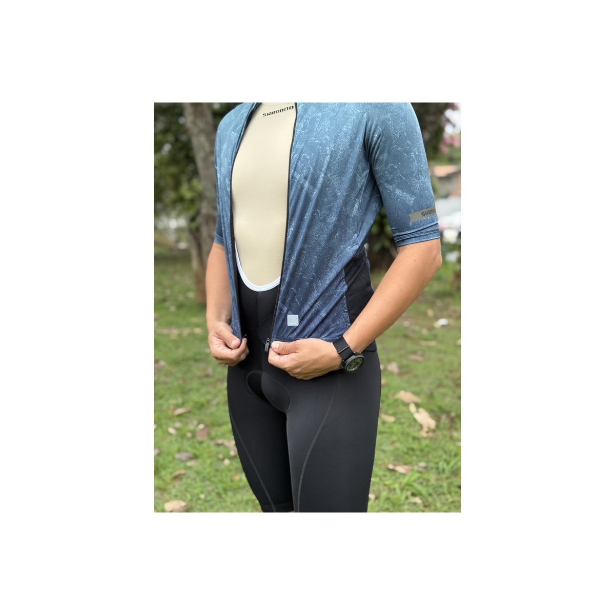 CAMISA CICLISMO SHIMANO EVOLVE VERDE AGUA  MASCULINA