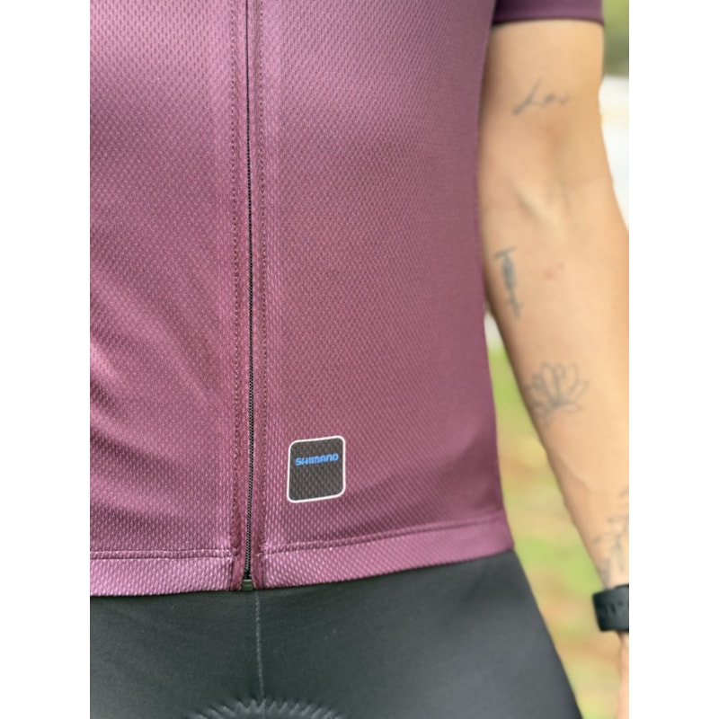 CAMISA CICLISMO SHIMANO LOGO VINHO FEMININO