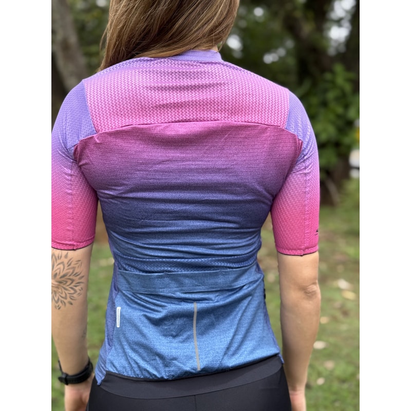 CAMISA CICLISMO SHIMANO S-PHYRE LEGGERA AZUL/ROSA FEMININA