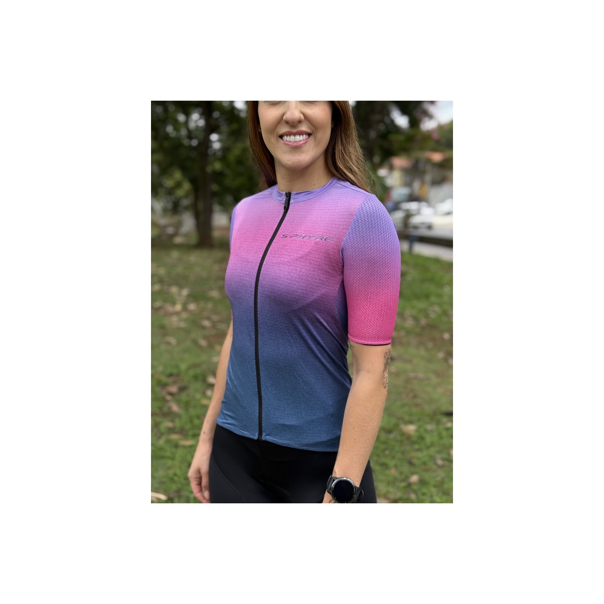 CAMISA CICLISMO SHIMANO S-PHYRE LEGGERA AZUL/ROSA FEMININA