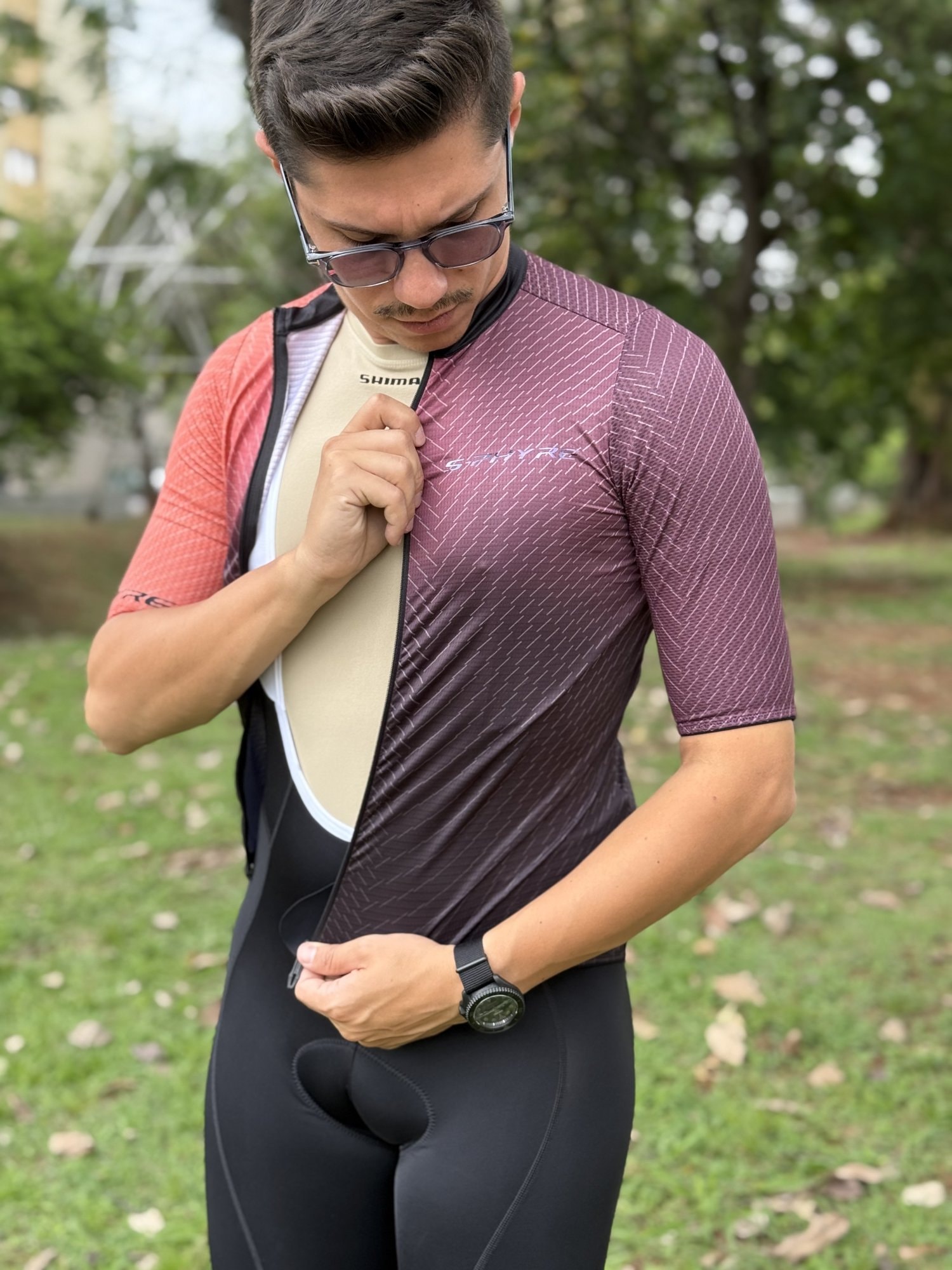 CAMISA CICLISMO SHIMANO S-PHYRE LEGGERA BRONZE GOLD MASCULINA