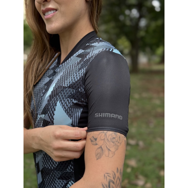 CAMISA CICLISMO SHIMANO SAGAMI AZUL FEMININO