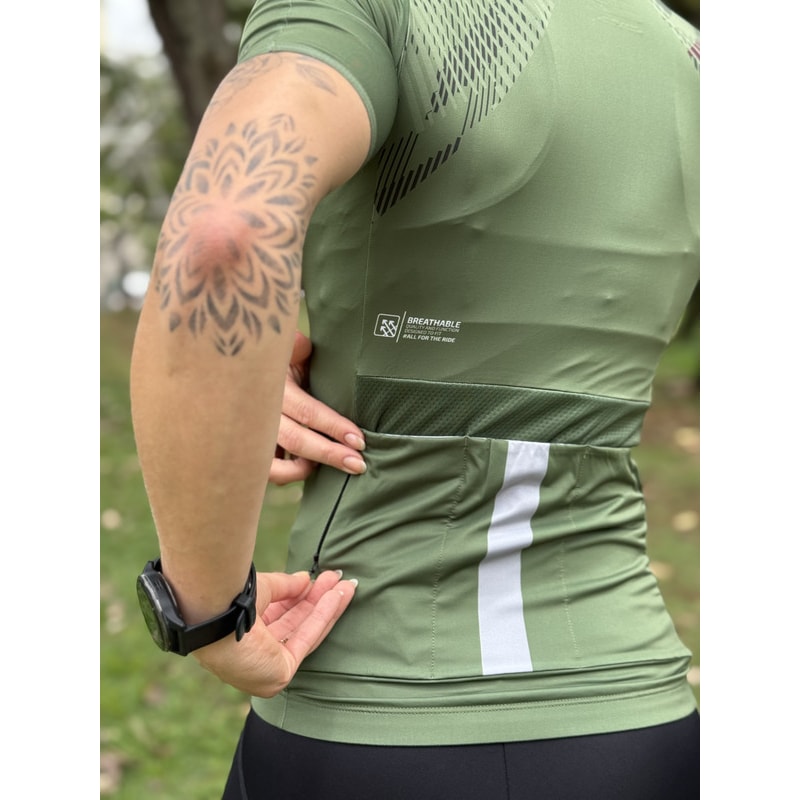 CAMISA CICLISMO SHIMANO SAGAMI VERDE MUSGO FEMININO