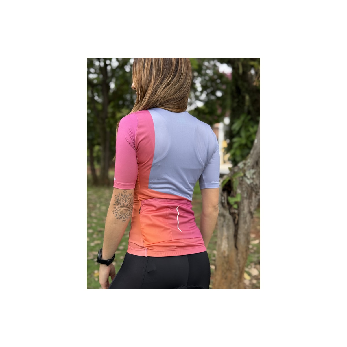 CAMISA CICLISMO SHIMANO SUMIRE AZUL/ROSA FEMININO