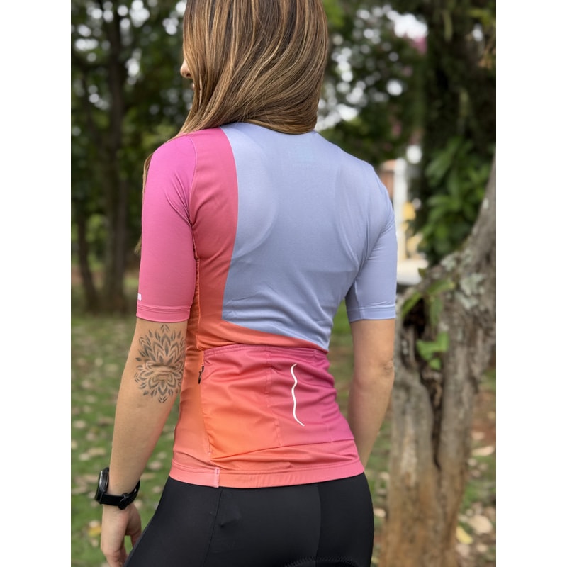 CAMISA CICLISMO SHIMANO SUMIRE AZUL/ROSA FEMININO