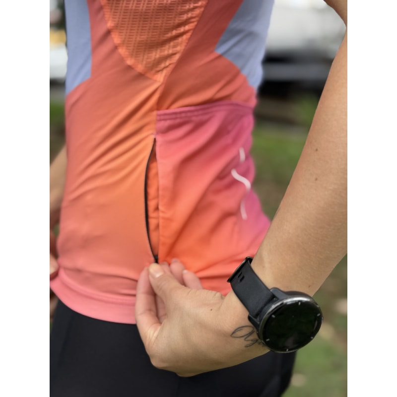 CAMISA CICLISMO SHIMANO SUMIRE AZUL/ROSA FEMININO