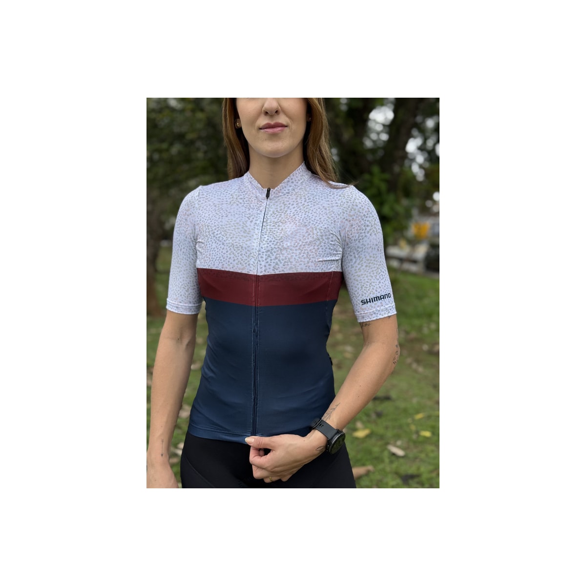 CAMISA CICLISMO SHIMANO SUMIRE BRANCO/AZUL FEMININO