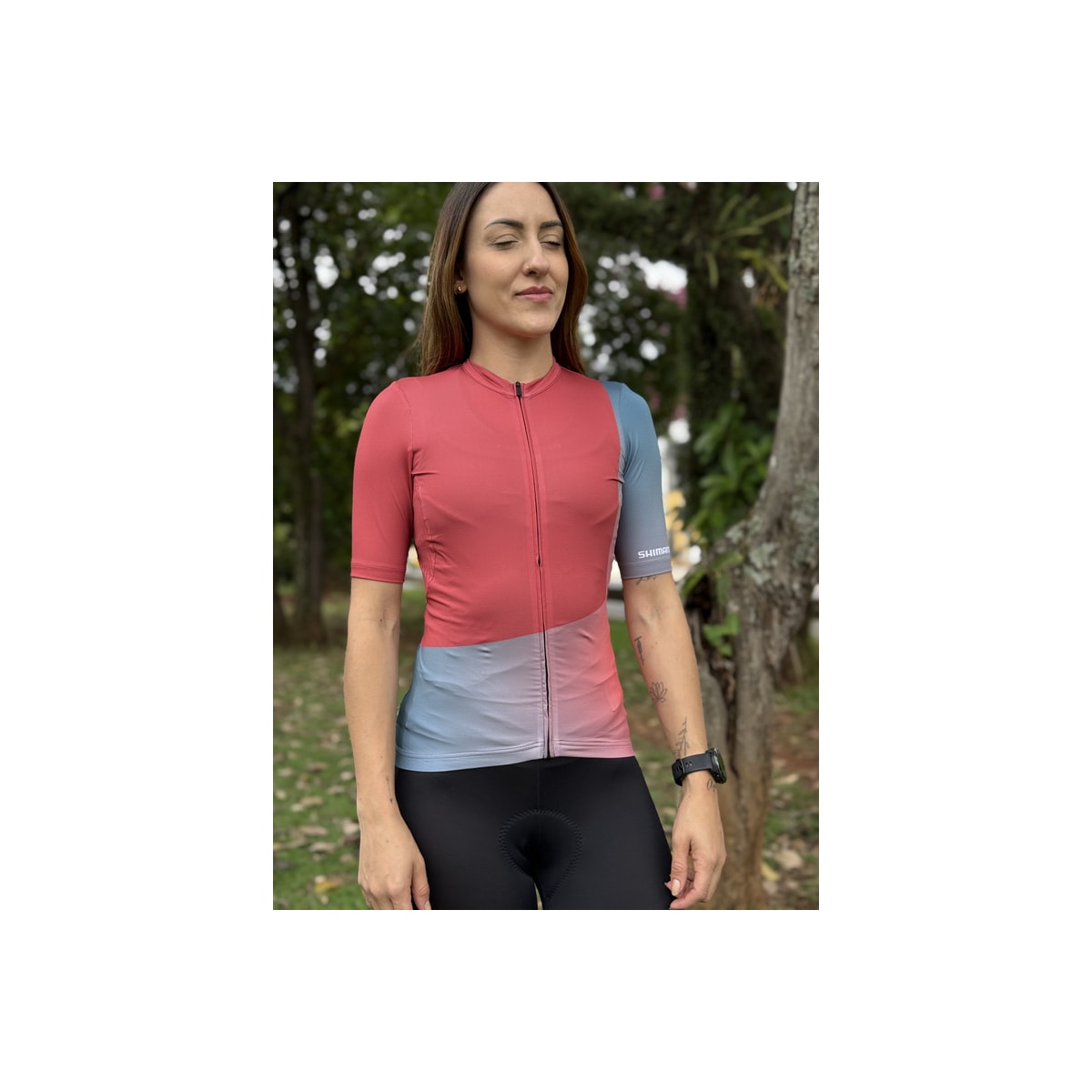 CAMISA CICLISMO SHIMANO SUMIRE ROSA/CINZA FEMININA