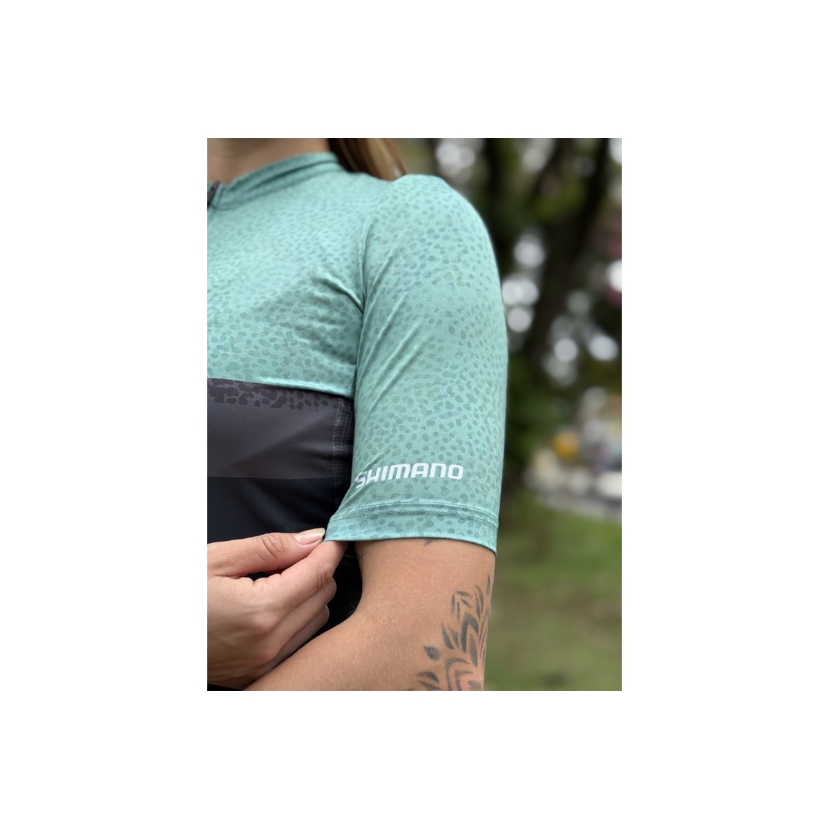 CAMISA CICLISMO SHIMANO SUMIRE VERDE/CINZA FEMININA