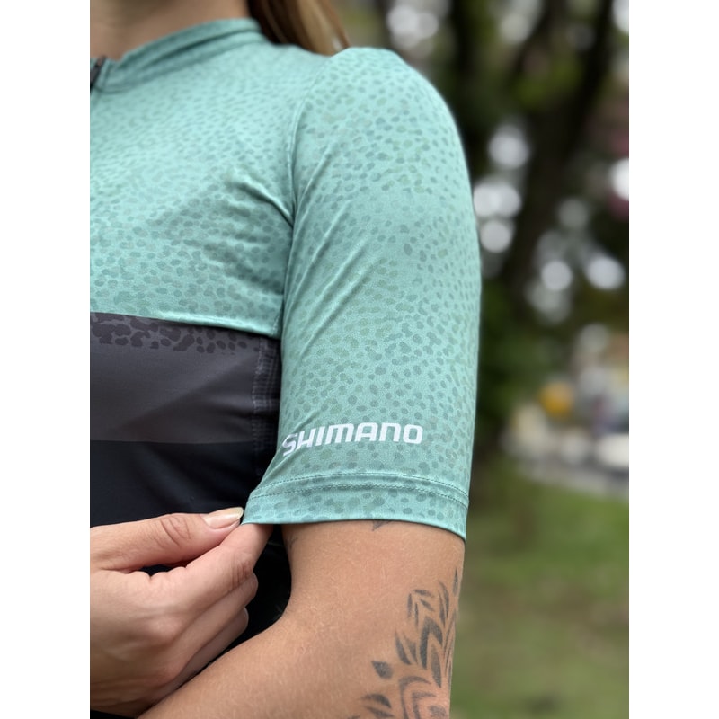 CAMISA CICLISMO SHIMANO SUMIRE VERDE/CINZA FEMININA