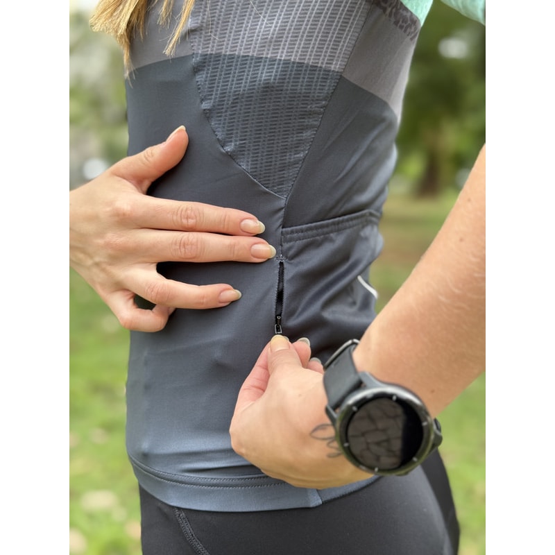 CAMISA CICLISMO SHIMANO SUMIRE VERDE/CINZA FEMININA