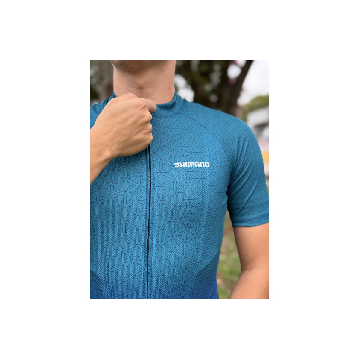 CAMISA CICLISMO SHIMANO TEAM VERDE/AZUL MASCULINA