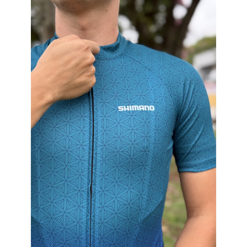 CAMISA CICLISMO SHIMANO TEAM VERDE/AZUL MASCULINA