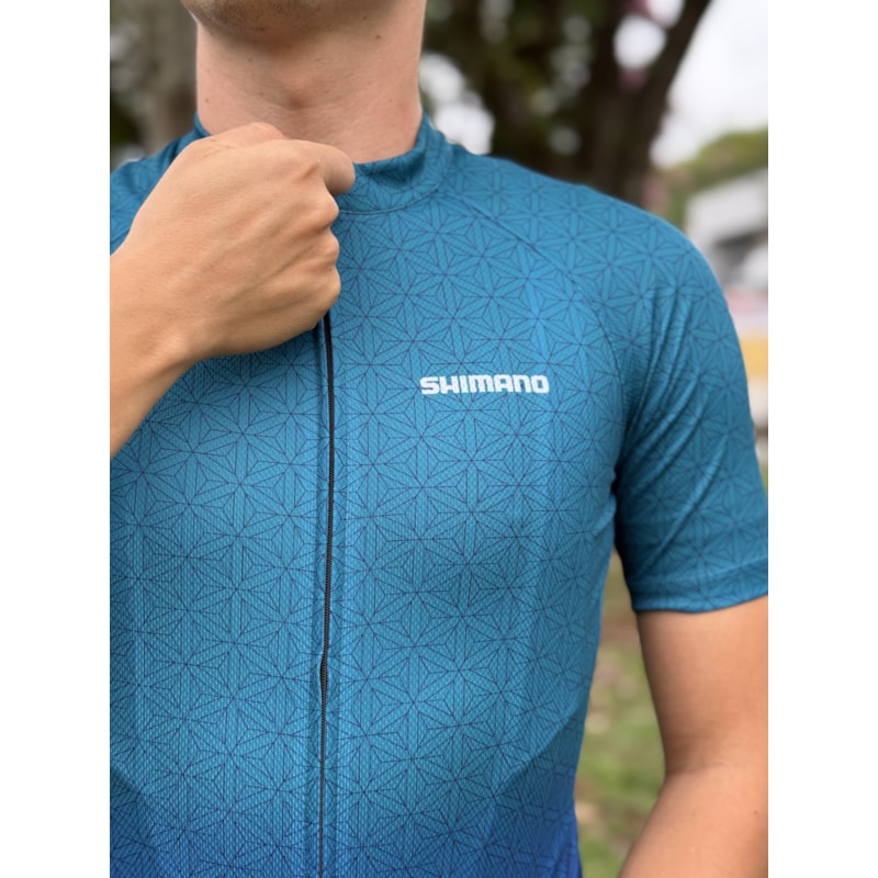 CAMISA CICLISMO SHIMANO TEAM VERDE/AZUL MASCULINA