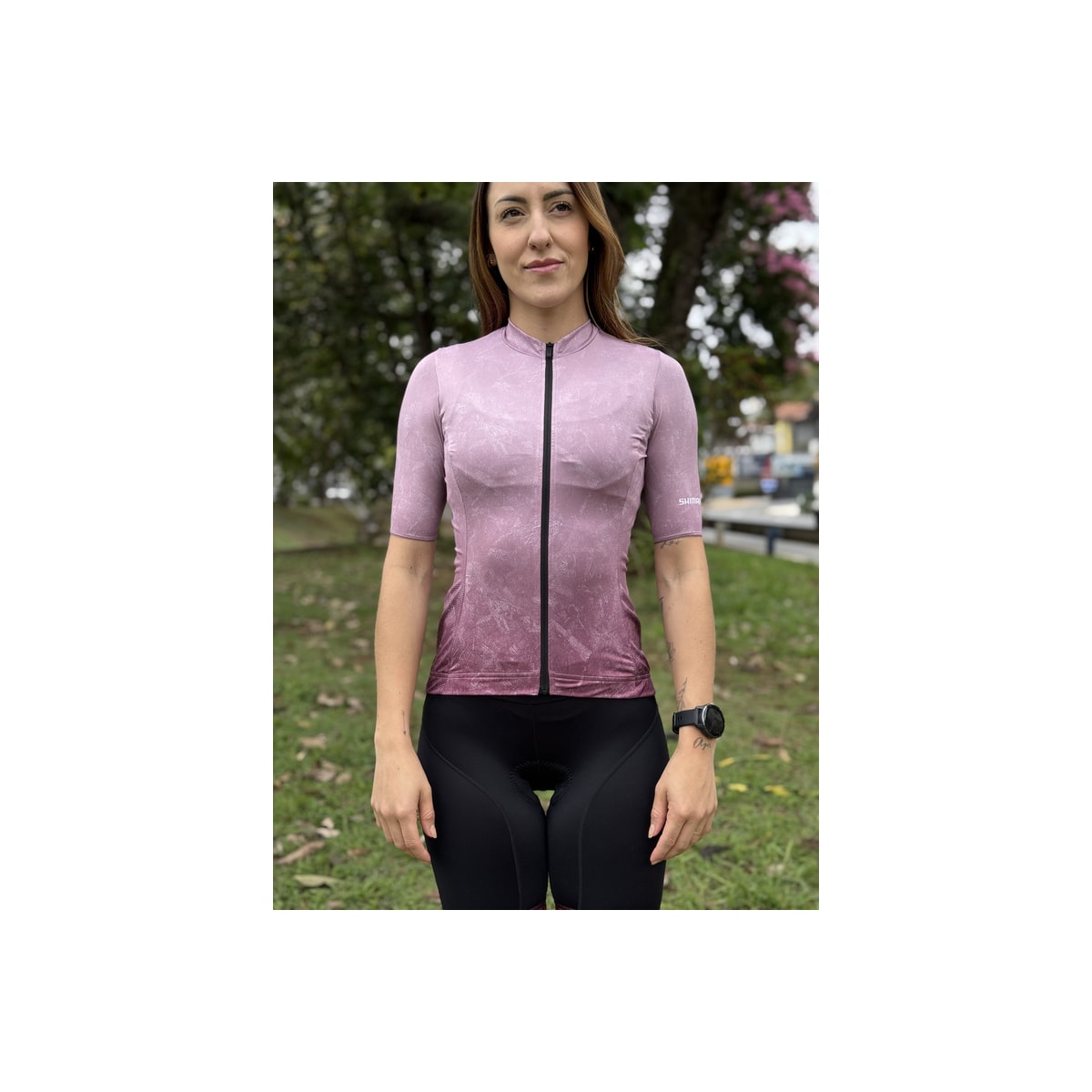 CAMISA CICLISMO SHIMANO YURI ROSA FEMININA