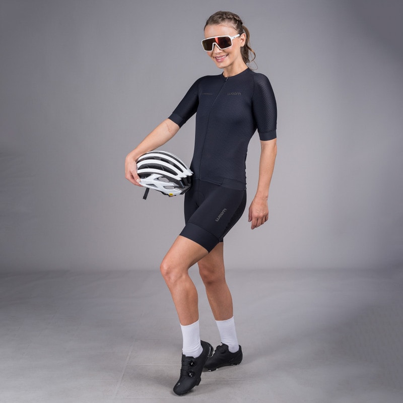 CAMISA CICLISMO WOOM CARBON BLACK STORM FEMININO 2023