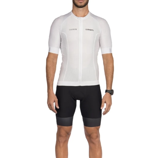 CAMISA CICLISMO WOOM CARBON ICE MASCULINO 2023 COR:BRANCO;TAMANHO:P