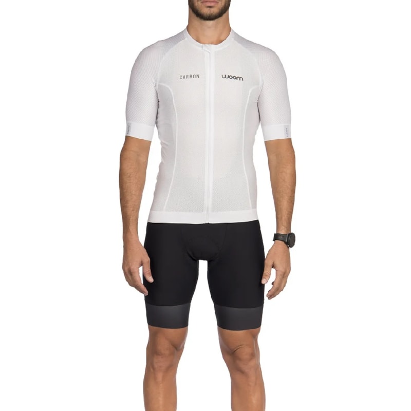 CAMISA CICLISMO WOOM CARBON ICE MASCULINO 2023 COR:BRANCO;TAMANHO:P