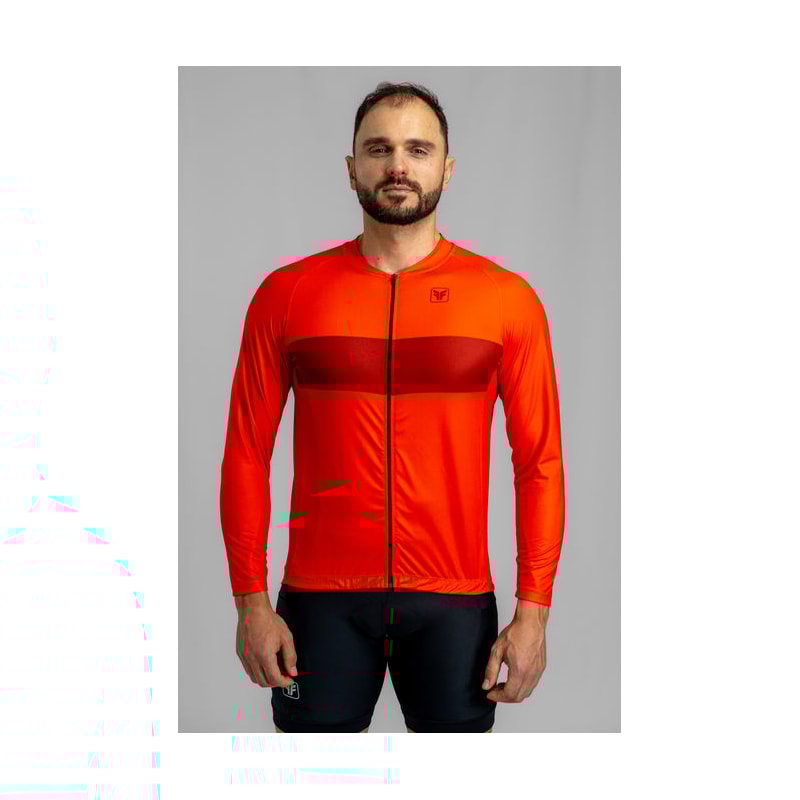 CAMISA DE CICLISMO FREE FORCE BASIC MANGA LONGA DAMASCO